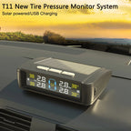 Temperature Warning Fuel Save Tire Pressure Monitoring System Solar TPMS With 4 External Sensors Car Tyre Pressure Monitor
