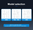 TOMZN TOCT1 2P 25A 220V/230V 50/60Hz Din Rail Household AC Modular Contactor With Manual Control Switch 2NO or 1NO 1NC or 2NC