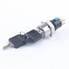 2/3 Positions Rotary Buttons 16/19/22mm Metal Brass Chrome Key Push Selector Switch 2NO2NC Press Without LED 2 keys
