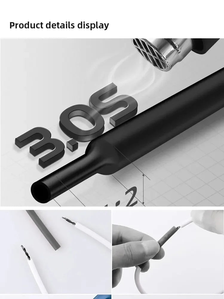 127/328/580pcs Heat Shrink Tubing Wrapping kit 2:1 Shrinkable Wire Shrinking Wrap Tubing Wire Connect Cover Protection Sleeving