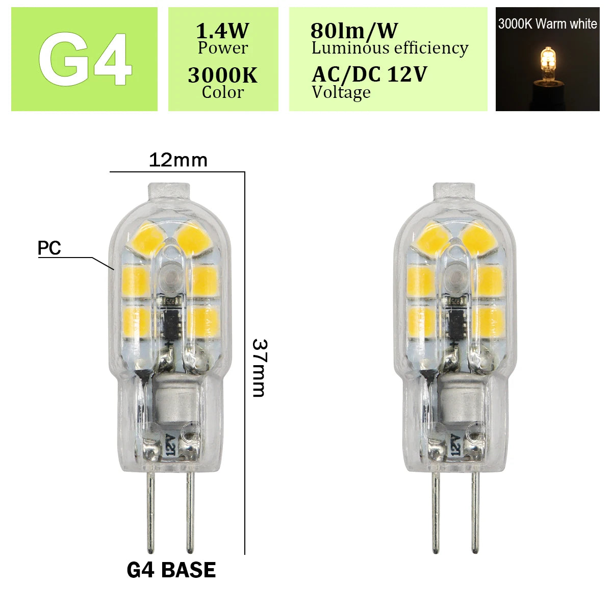 2pcs Mini G4 12V 24V LED Lamp Dimmable Light 3W COB Bulb AC DC 12V Lampada COB 360 Beam Lampada G4 COB Lights Replace Halogen
