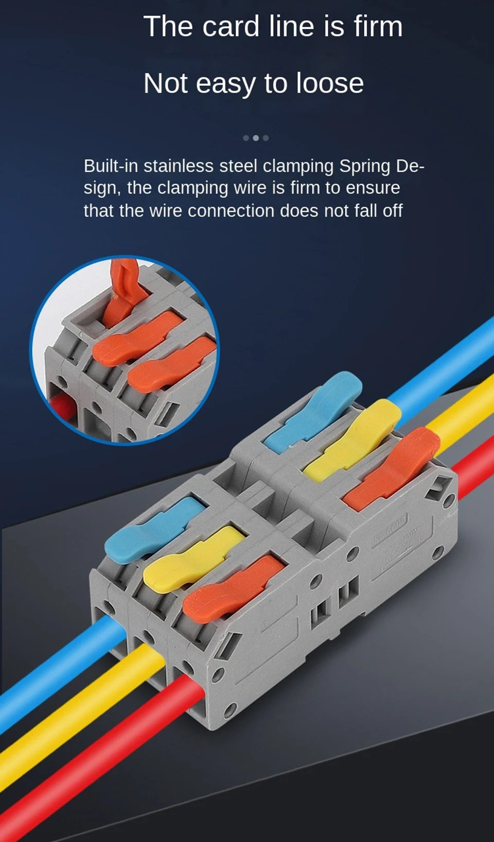 Fast Wire Connectors Universal Compact Terminal Block 6mm2 DIN Rail type Terminal 2 3 4 5 Pin Push-In Terminal Block With Lever