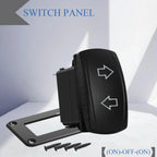 Waterproof 12V/24V 7-Pin DPDT Reverse Polarity Rocker Switch Blue LED Latching/Momentary On-Off-On for DC Linear Actuators Motor