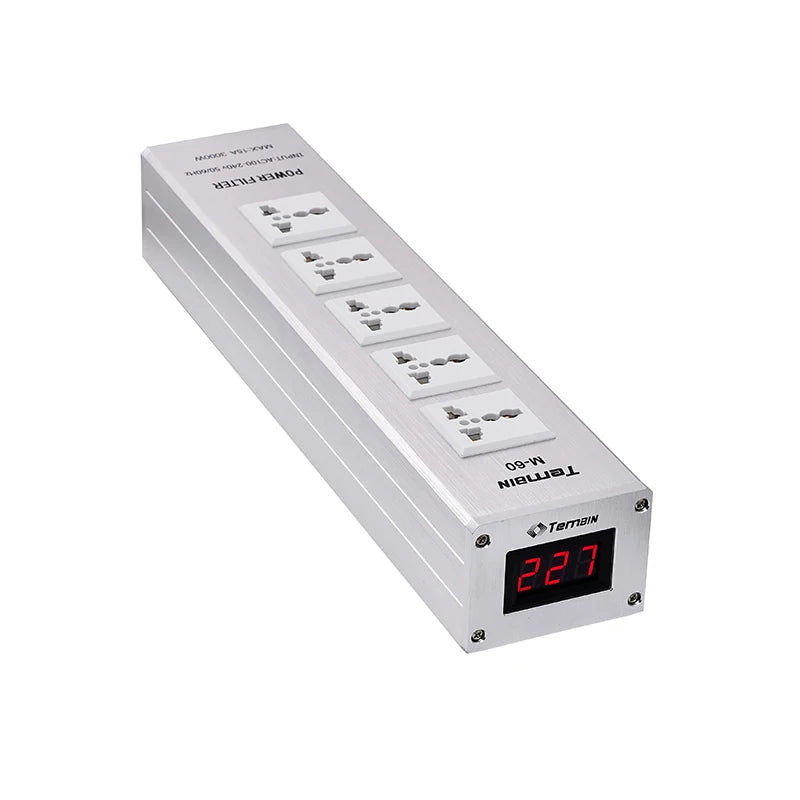 Pawalle M60 AS/UK/EU power filter anti surge power purifier socket voltage display overload protection function