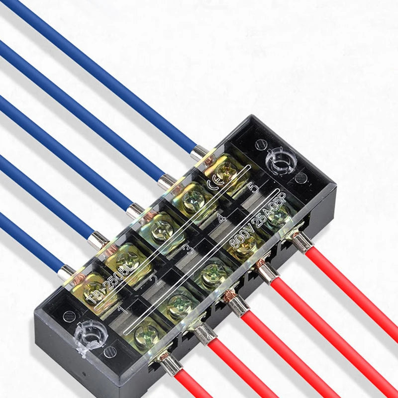 Dual Row Strip Screw Terminal Block Fixed Wiring Board Wire Connector TB-1503/TB-1506 15A TB-2503/TB2506 25A
