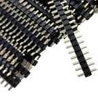 100pcs 2.54mm Male Pin Header L7.5/8.5/9.5/10.5mm 1x2/3/4/5/6P Straight Single Row Single Plastic 0.8U Gold PCB Connector