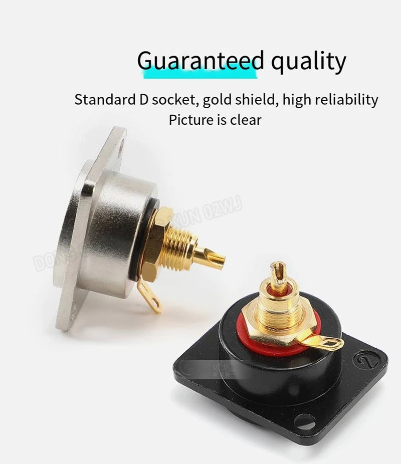 D Type RCA Female Jack YS367A Mounting Module Solder Socket AV Audio Video Connector for DVD Panel