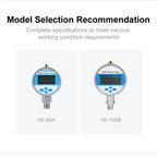 YB60A Precision Digital Pressure Gauge Battery Powered Vacuum Positive Negative Pressure Meter M20 Peak Memory -100kPa-100MPa