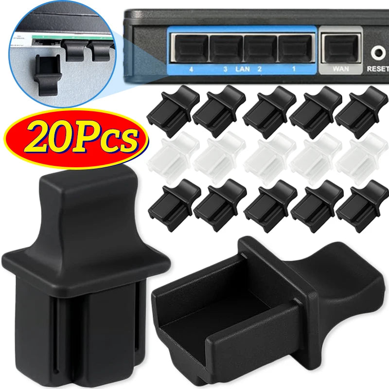 Ethernet Hub Port RJ45 Anti Dust Cover Cap Protector Plug RJ45 DustPlug For Laptop/ Computer/ Router RJ45 Connector Port Caps