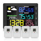 2025 Digital Thermometer Wireless Weather Station with 8.3'' Color Touchscreen 3-in-1 Thermo-hygrometer Sensor Dew Point Monitor