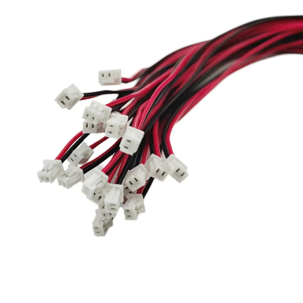 20Sets Mini Micro JST 1.25mm 2-Pin Connector - Male Female Plug with 28AWG 10/20/30cm Wires for Tiny Electronics