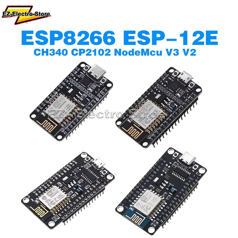Wireless Module CH340 CP2102 NodeMcu V3 V2 Lua WIFI Internet of Things Development Board Based TypeC ESP8266 ESP-12E EZ-Electro