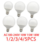 1-5 Pack G80 G95 G125 Globe LED Light Bulbs 10W 12W 18W 40 Watt Equivalent LED Edison Bulbs, Warm White 3000K E27 Base, Milky