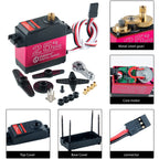 25KG Digital Servo Full Metal Gear IP66 Waterproof for 1:8 1:10 1:12 RC Car Crawler Robot 180/270 Degree High Precision