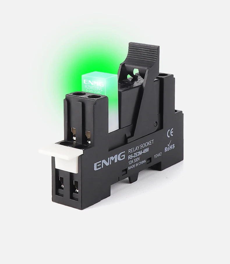ENMG G2RL-1-E/G2RL-2 DIN Rail Relay 16A 24VDC SPDT LED Indicator Compact Electromagnetic Relay with Surge Protection TVS