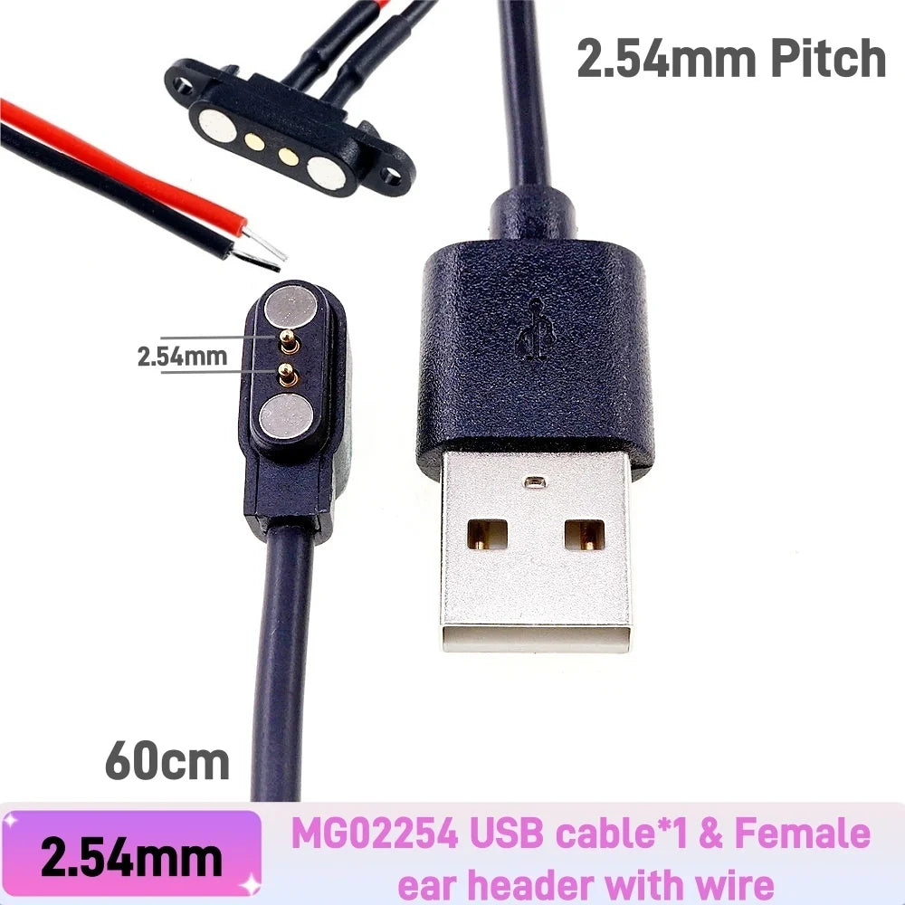 Smart Wristband Male Female Wire 2 3 4 5 Pole USB Type-C DC Charger Connector 2A DC Smart Watch Magnetic Pogo Pin Universal