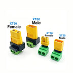 XT30/XT60 Solderless Connector Male/Female To 2Pin Screw Terminal Adapter Quick Portable XT60 Bullet Connector Power Plugs