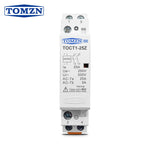 TOMZN TOCT1 2P 25A DC 12V 24V Coil 220V/230V 50/60Hz DIN Rail Household AC Modular Contactor 2NO or 1NO 1NC