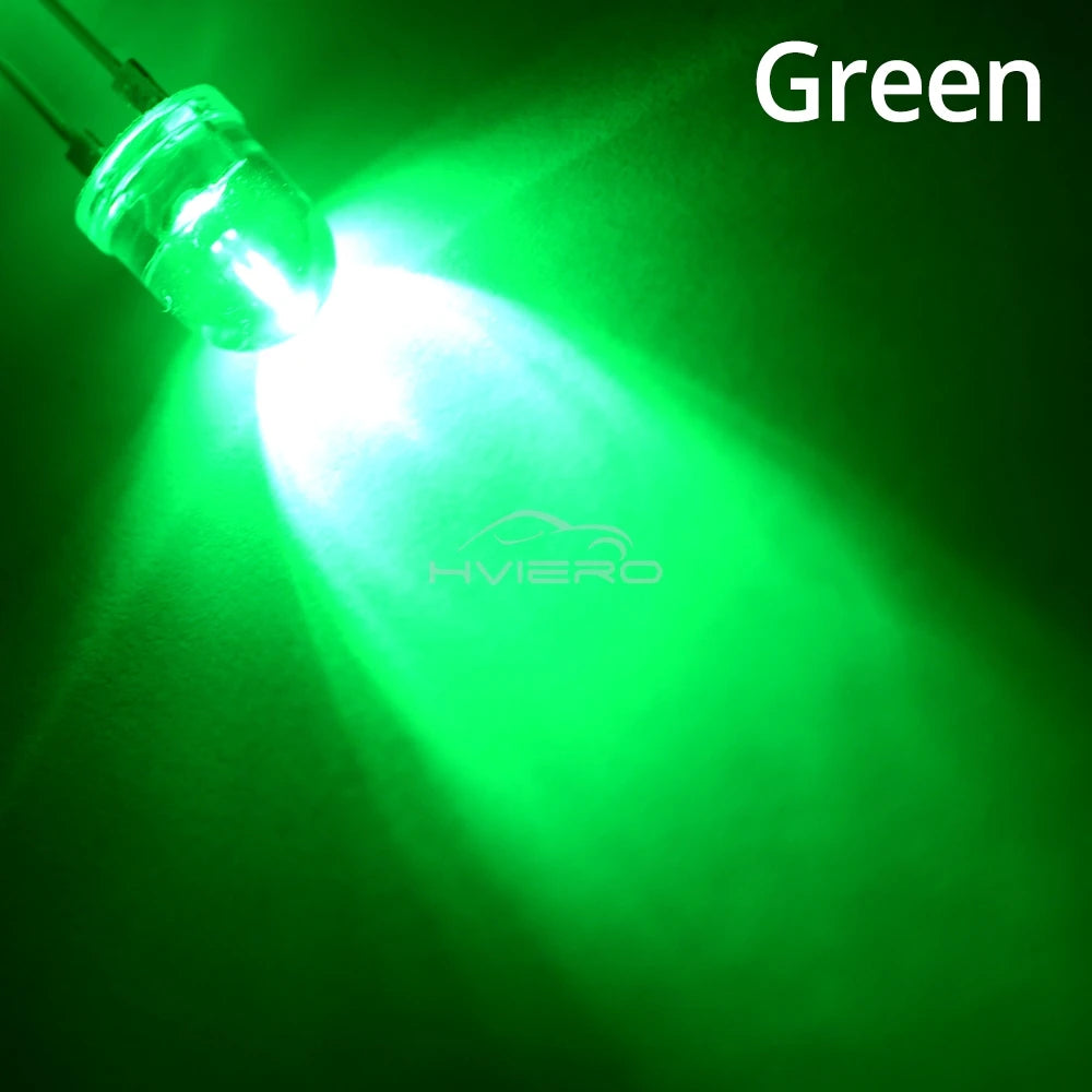 50pcs 10mm White Red Green Blue Yellow Diode Led Round 0.5W Power Light 3.2~3.6V LED Lamp Bead Light-emitting Diodes 30KMCD Bulb