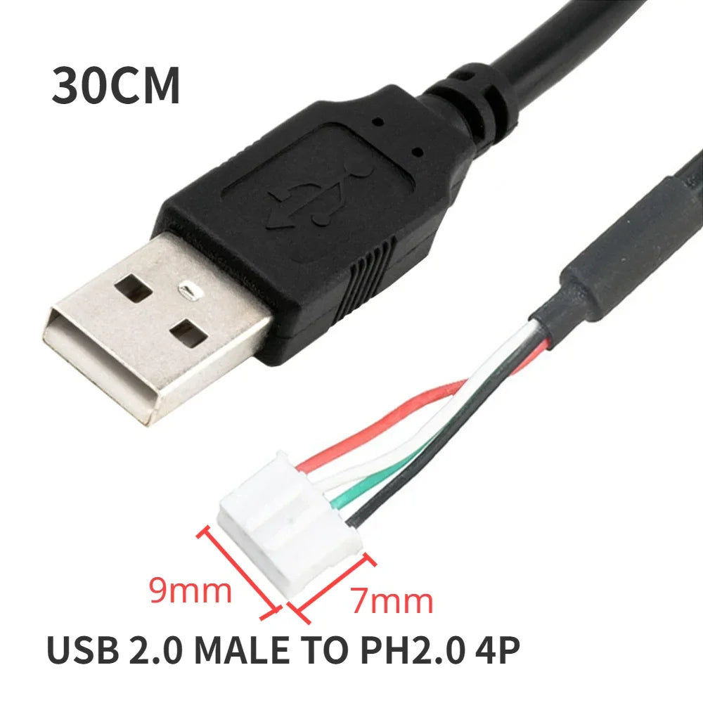 USB to 4P xh2.54 cable USB to 4P MX1.25 USB to PH2.0 Cable USB to Dupont 4 pin Cable 30cm