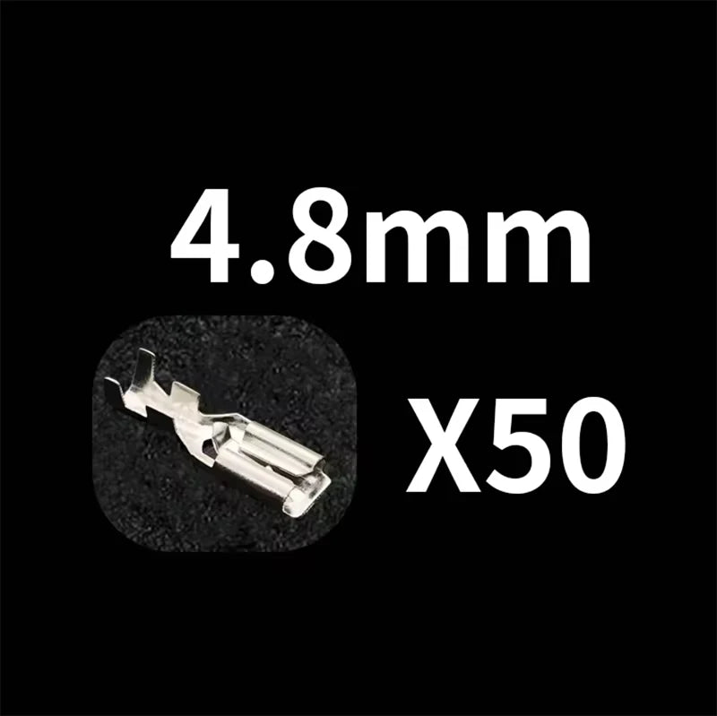 Locking plug spring terminal block 4.8/6.3Snap on self-locking insertion and extraction of cold pressed terminals 50/100 set