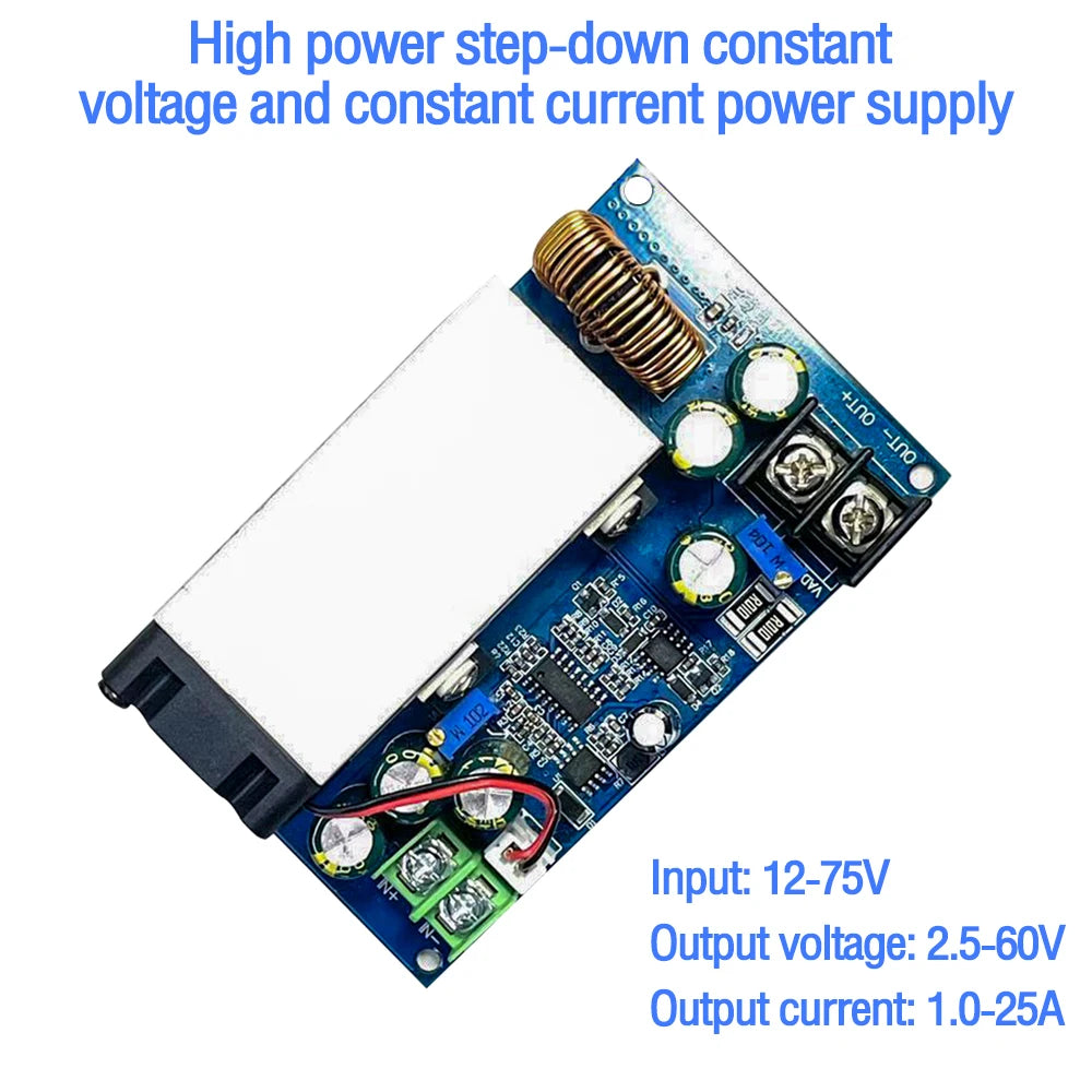 DC-DC 600W Step Down Module Buck Converter 1-25A Adjustable Power Supply Module DC12-75V Constant Voltage&Current Buck Regulator