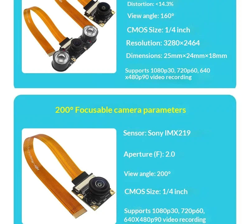Raspberry Pi 5 8MP IR Night Vision Camera Module IMX219 CSI