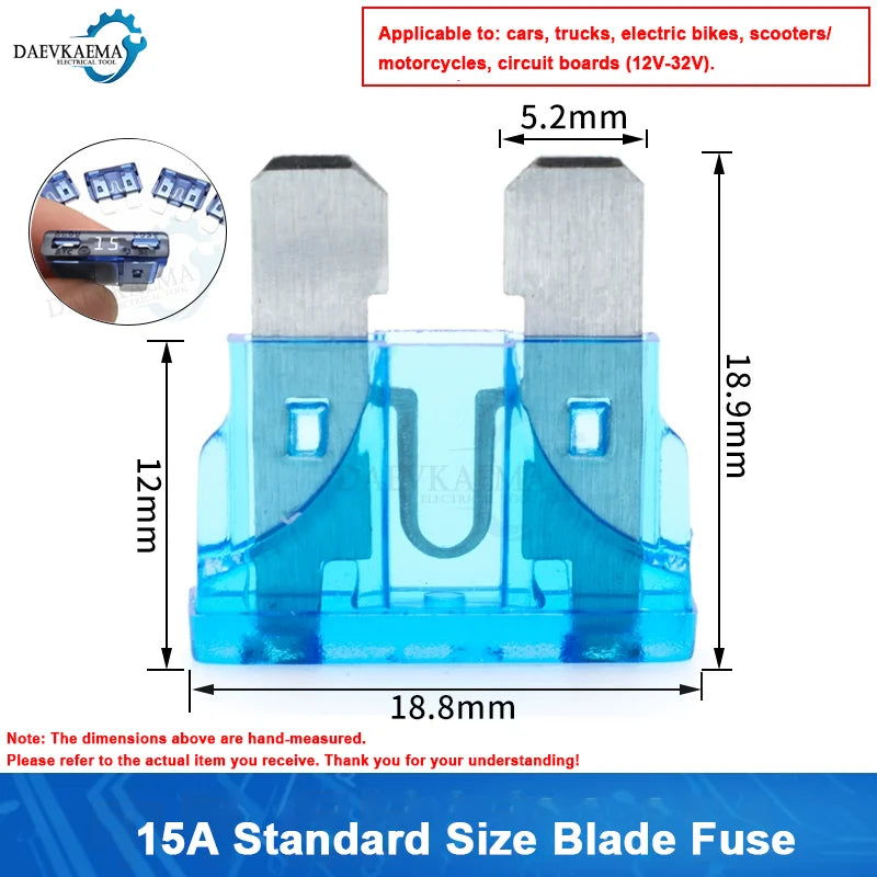 10-100pcs Medium Standard Blade Fuse Insert Kit 2A-40A Automotive Medium Fuses for Car/RV/Truck/SUV/Motorcycle/Boat