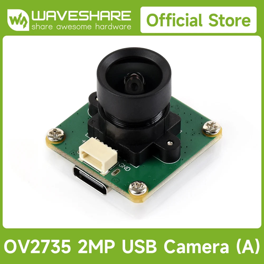 Waveshare OV2735 2MP USB Camera (A), Supports USB2.0 Type-C Port And SH1.0 4PIN Header, for Raspberry Pi 5/Jetson Orin kit