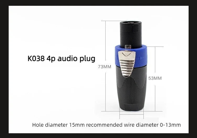 1PC Speaker Powercon connector Speakon 4 Pole Plug Male Professional audio power plug usb c connector  conector bico injetor JUY