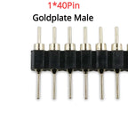 1x40P 1.27mm 2.0mm 2.54mm Round Hole Male Tin Gold Female Pin Header Single Row 0.1" Breakable PCB IC Crystal Transistor Socket