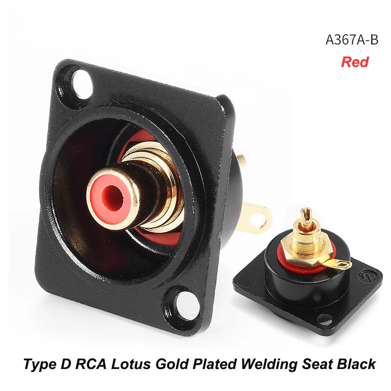 D Type RCA Female Jack YS367A Mounting Module Solder Socket AV Audio Video Connector for DVD Panel