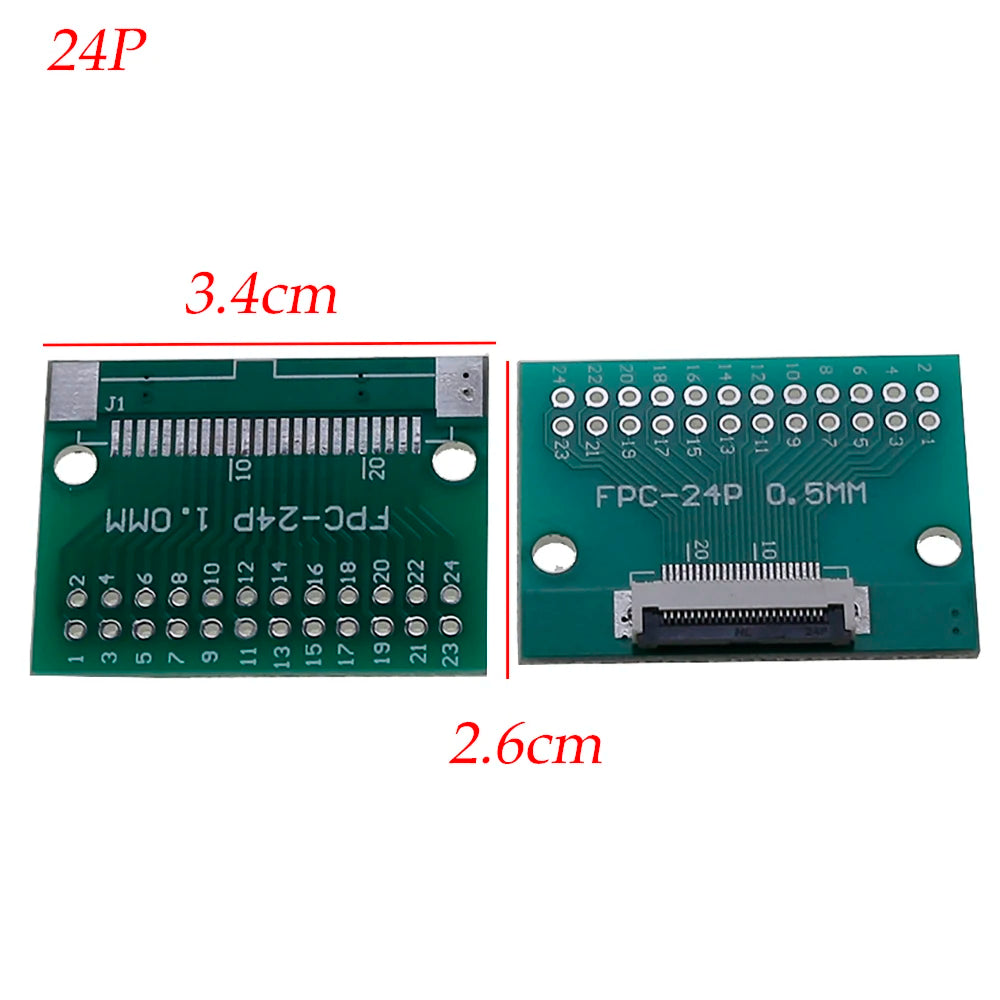 FPC FFC Flexible Cable Adapter Board 0.5mm Pitch Connector SMT to 2.54mm 16P/18P/20P/22P/24P/26P/30P/36P/40P/45P/50P/56P/60P/80P