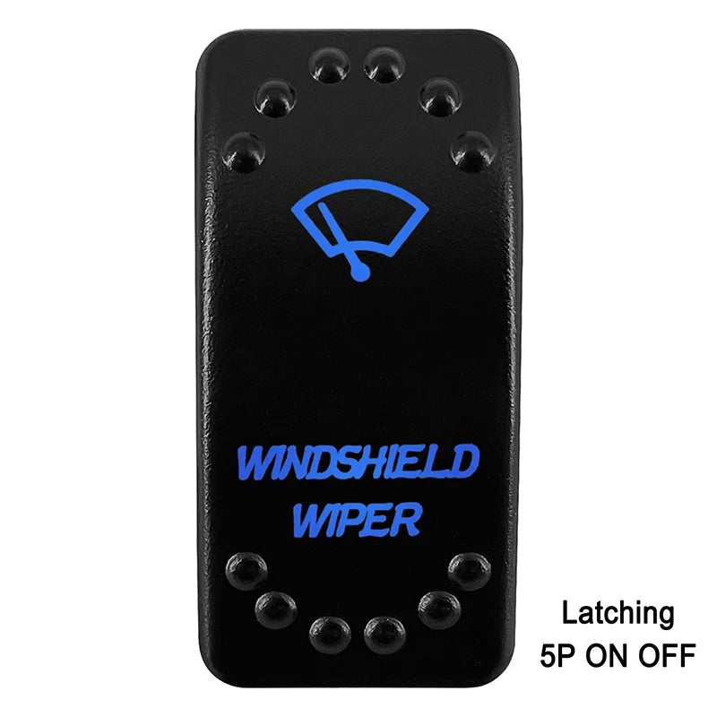 Waterproof Rocker Switch with Blue LED | 12V/24V Latching & Momentary (SPST/ DPDT) | for Marine, UTV, ATV, RZR, Automotive