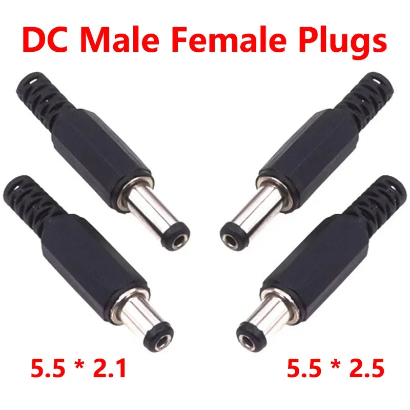 5/20/100PCS 5.5mmX2.5mm Male Jack DC Power Plug 5.5*2.1mm Solder Type Adapter Adaptor Connector DC Barrel Plugs