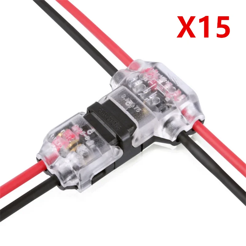 5/10/15/20pcs Low Voltage Universal Compact Wire T Tap Connectors Toolless Wire Connectors Quick Splice Wire Wiring Connecto