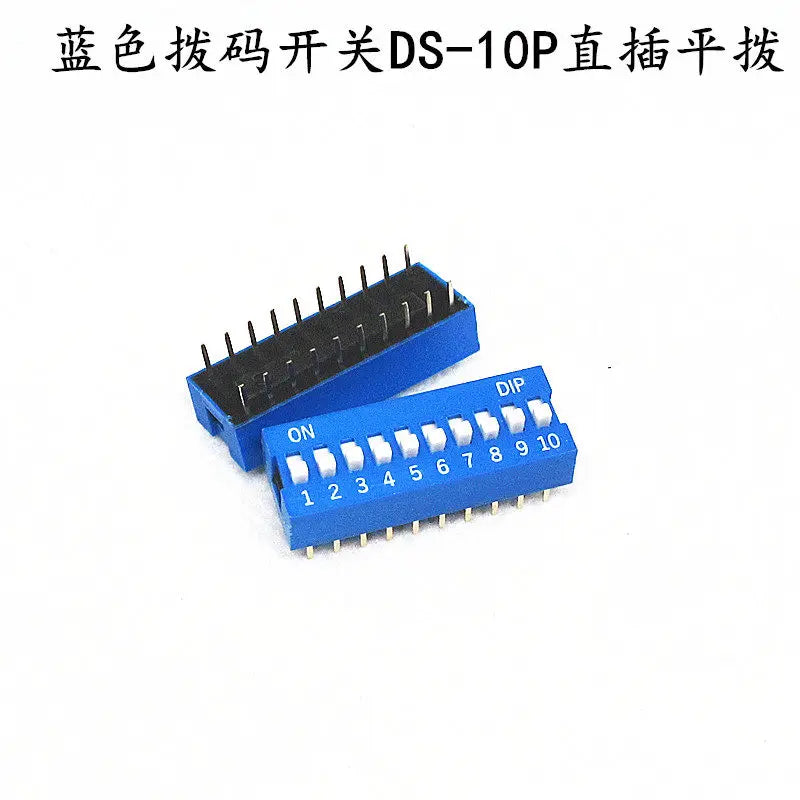 10PCS Red and blue dip switch 1 2 3 4 5 6 7 8 9 10 12PIN toggle switch spacing 2.54mm feet