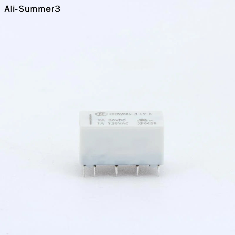 【AH】1Pc 12V Coil Bistable Latching Relay DPDT 30VDC 2A 1A 125VAC HFD2-005-S-L2-D Realy High Quality Home Improvement