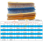 1/8W 1/4W 1/2W 1W 2W 3W 5W Metal Film Resistors Assortment Kit Set 1% Electronic Components Resistor Package