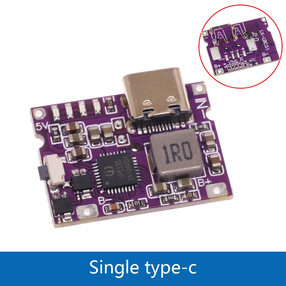 Type-C USB 5V to 4.2V 3A Boost Converter Step-Up Power Module IP5310 Lithium Battery Charging Protection Board LED Indicator