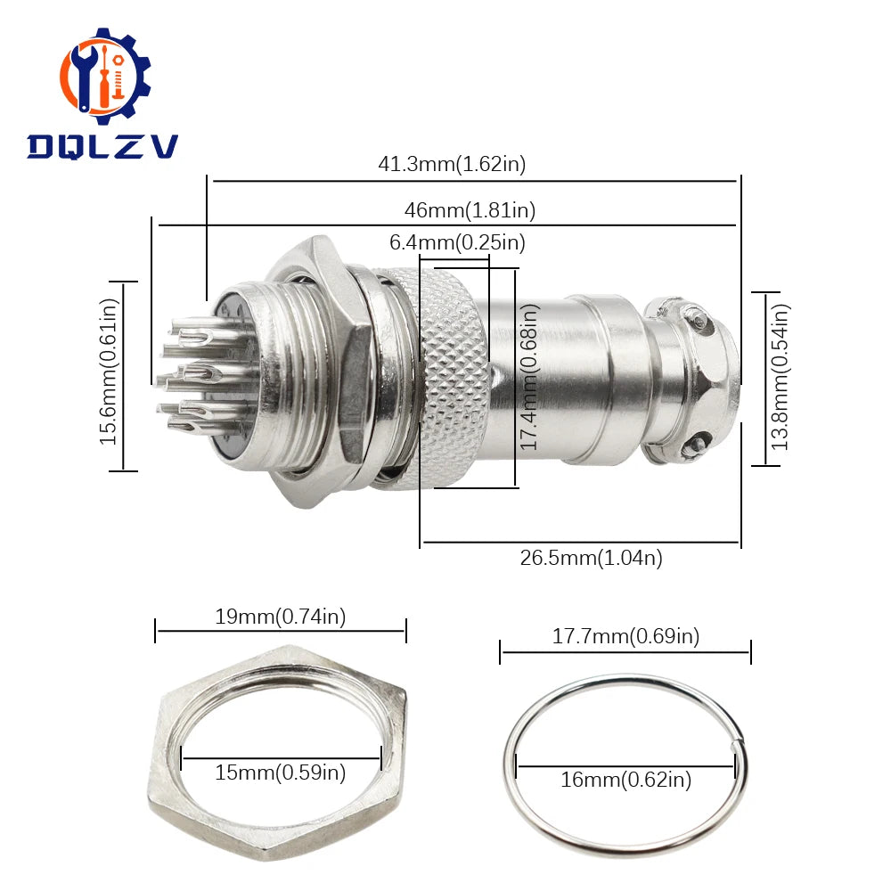 5/10/20Set GX12 GX16 GX20 2 3 4 5 6 7 8 9 10 12 14 15 Pin Docking Aviation Plug Socket Waterproof Circular Connector