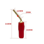 4/10Pcs 2mm Banana Plugs Elbow Bend Pin Male Straight Plug Banana Plug Connector for Audio HIFI Speaker Adapter