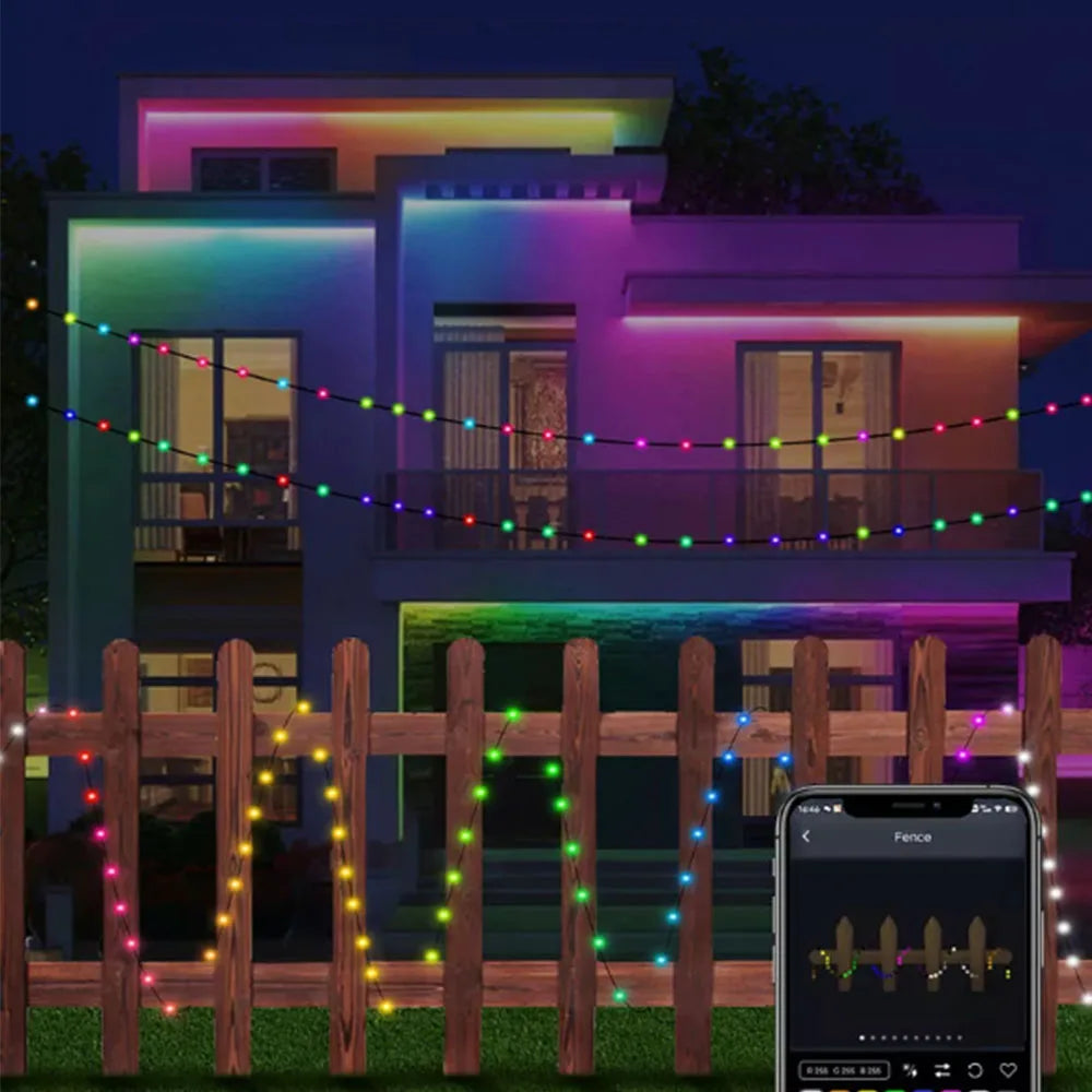 WS2812B RGBIC LED String 5M-20M Dream Color Party Christmas Lights Individually Addressable String Lights Waterproof USB DC DC5V
