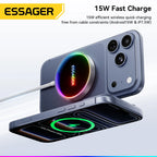 ESSAGER 15W Magnetic Wireless Chargers Qi Qi2 Wireless Charger Fast Charging Pad for iPhone 17 16 15 14 Mini Phone Charger