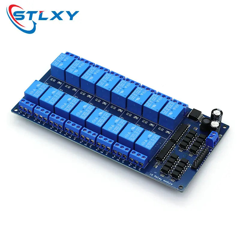 16 Channel Relay Shield Module DC 5V 12V 24V with Optocoupler LM2576 Microcontrollers Interface Power Relay For Arduino DIY Kit