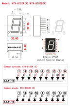 10PCS 0.8 inch 1-digit digital tube 20mmX27.7mm digital display screen "8" high 20.4mm 7-segment digital tube 8106 series 8102