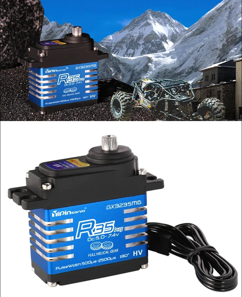 Waterproof IP68 Motor 35KG All Steel Helical Gear Digital Servo For RC Accessories 1/8 1/10 Remote Control Toy Car Robot Crawler
