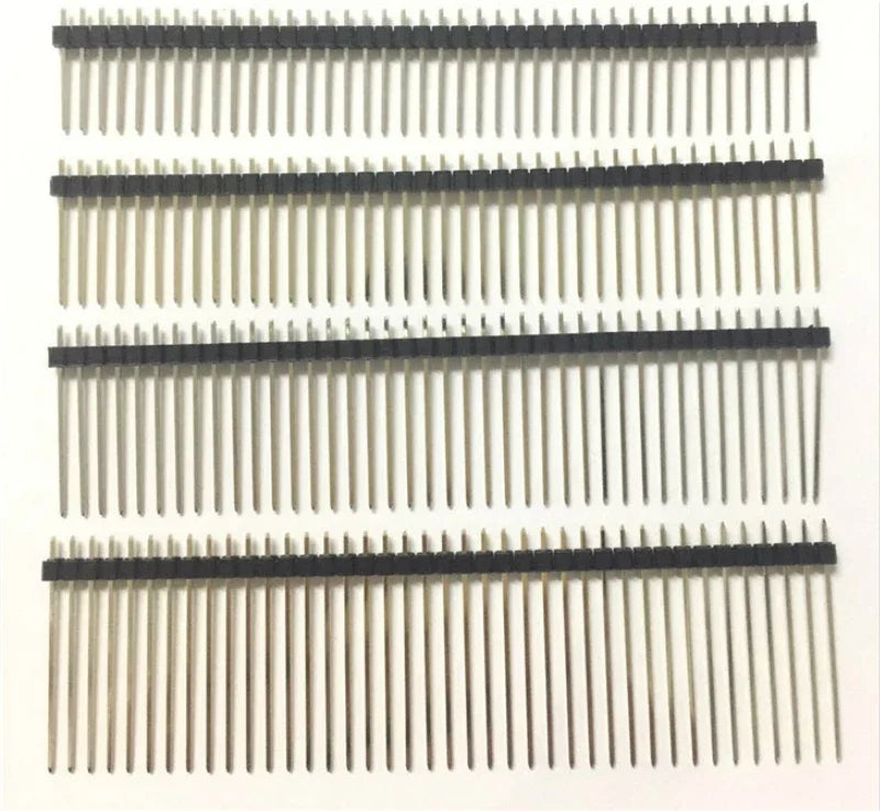 100pcs 2.54mm Single Row 1X40P Cuttable L7.5/9.5/11.4/15/17/19/21/25/30mm Breakaway Stack PCB Board Male Pin Header Connector
