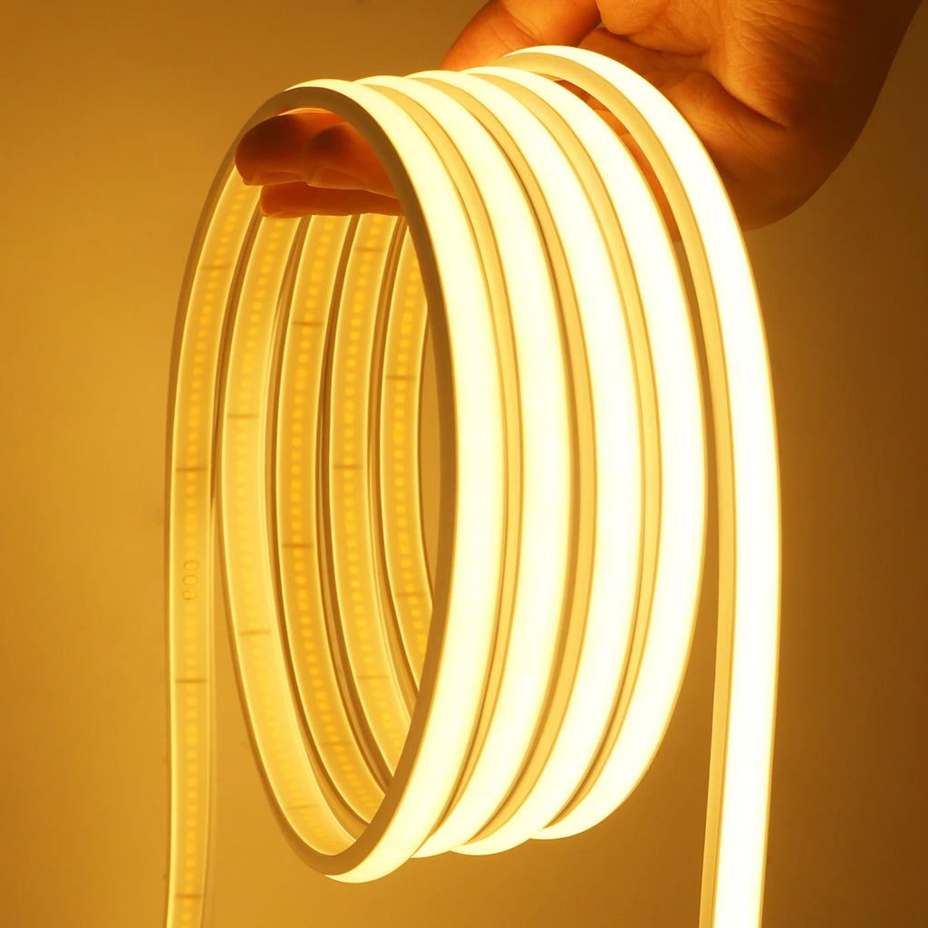 12V 24V 320Leds/M COB Neon Strip Waterproof 3000K 4000K 6000K Home Decor High Brighter Flexible Ribbon Rope LED Light 0.5M-20M