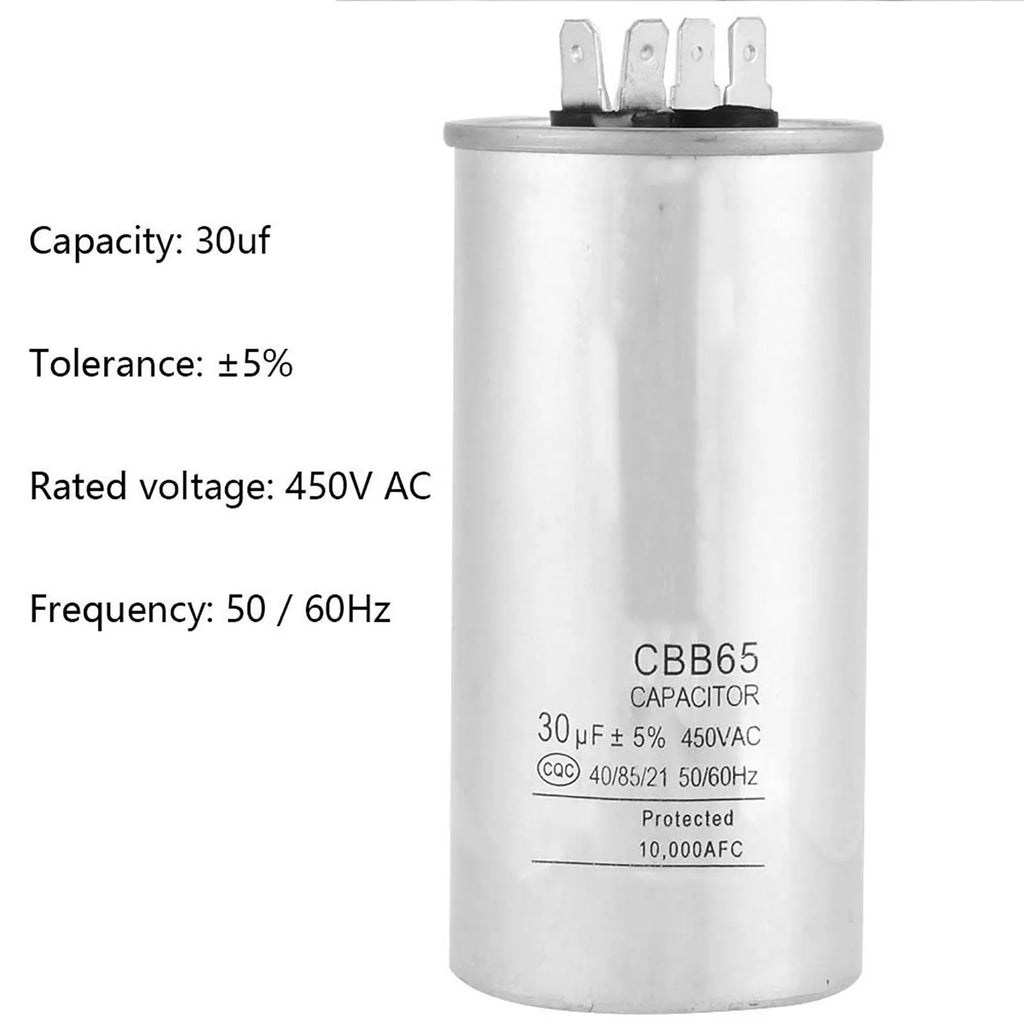 CBB65 30uF Capacitor CBB65A-1 30uF AC 450V Cylindrical Motor Capacitor